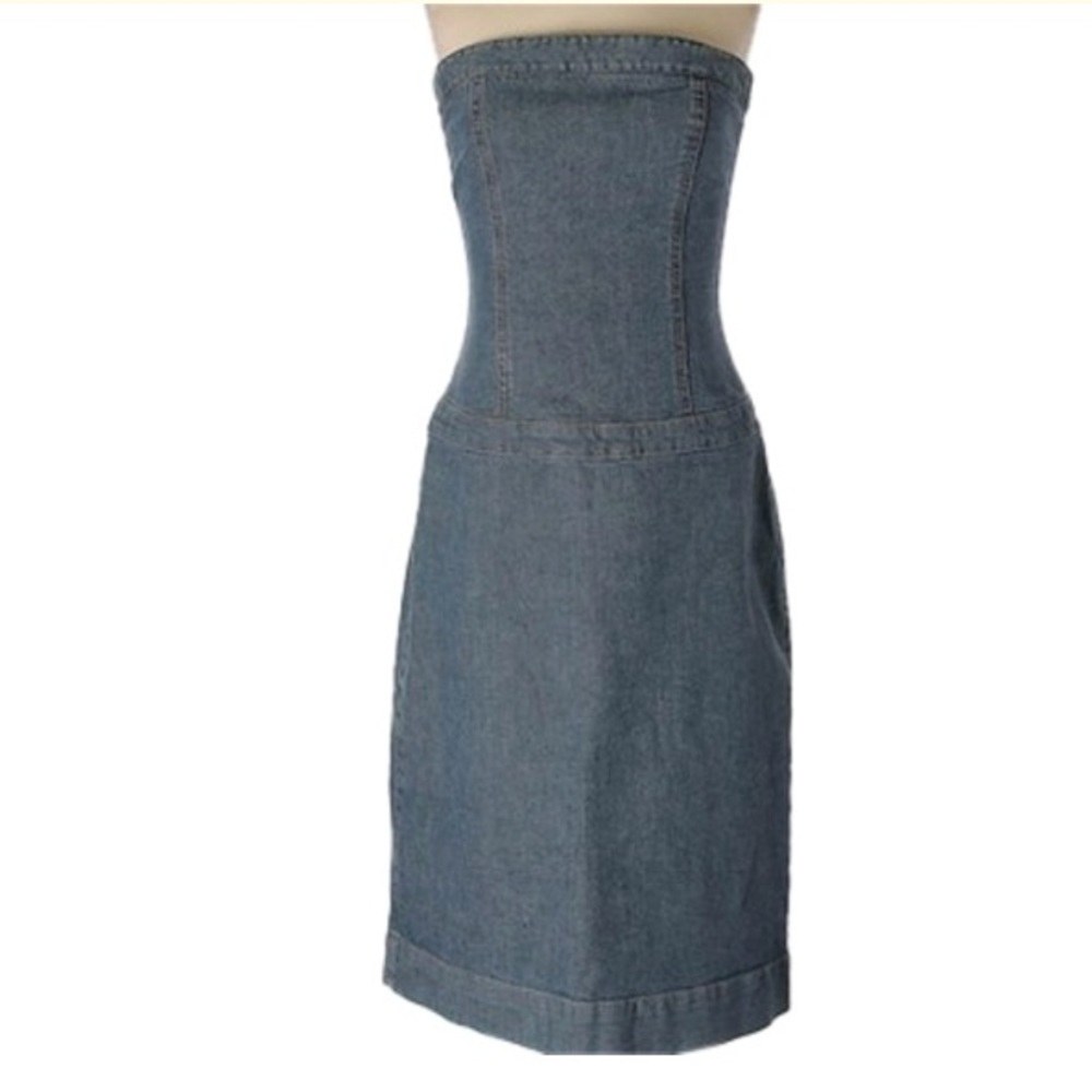 Theory Denim Strapless Dress
